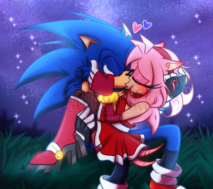 Future!Sonic &amp; Future!Amy Kiss